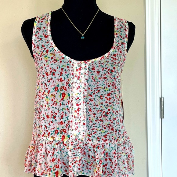 Mossimo Floral Print Flowy Tank - Picture 1 of 12